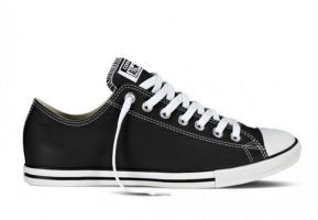 Кожаные кеды Converse (конверс) Chuck Taylor All Star Lean 144649 чёрные